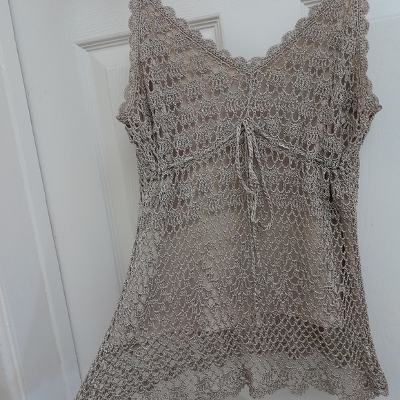 Gold crochet cami top - Picture 7 of 11